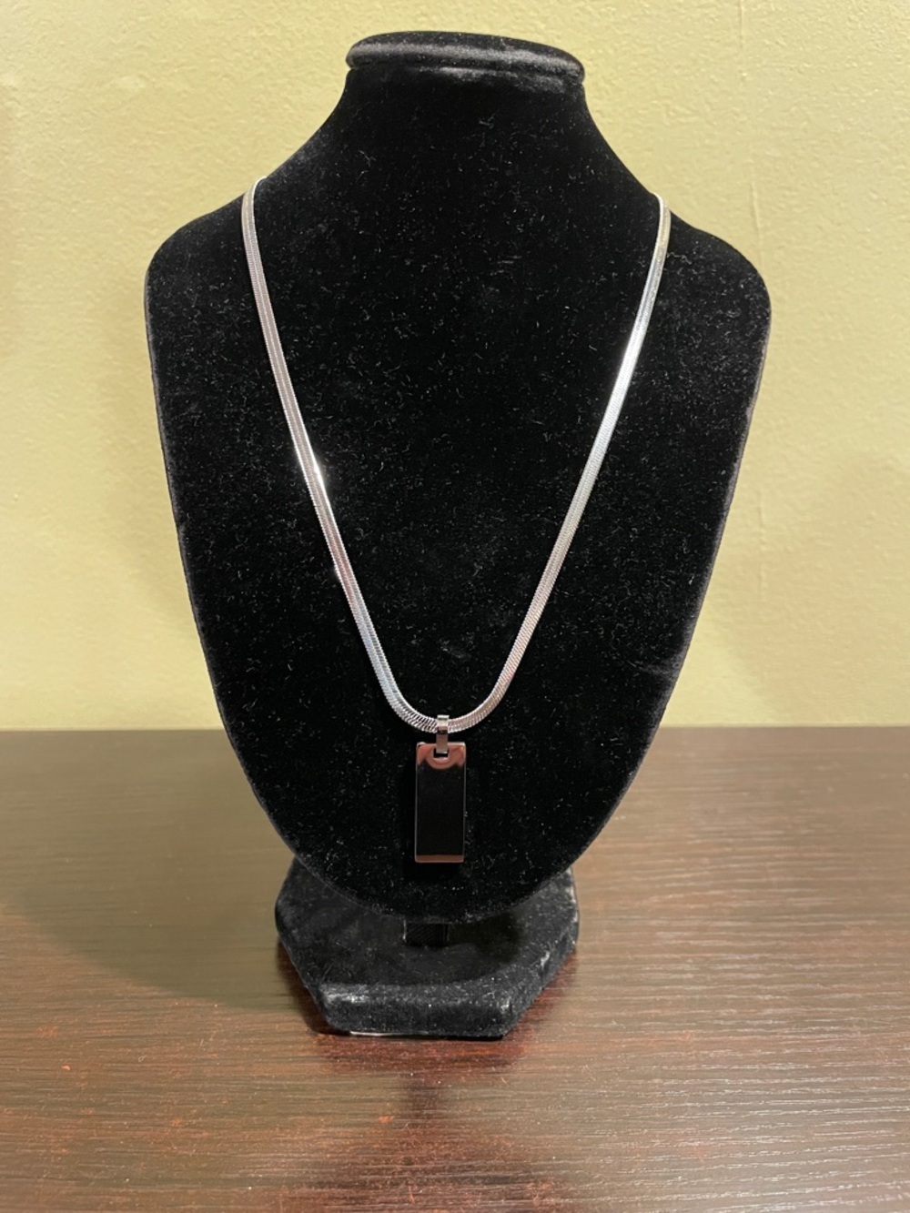 Silver Rectangle Pendant Necklace • Modern Minimalist • Plunder Jewelry • NWT